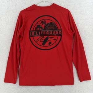 Florence Marine X Shirt Mens Small Red Long Sleeve JR Lifeguard Rash Guard